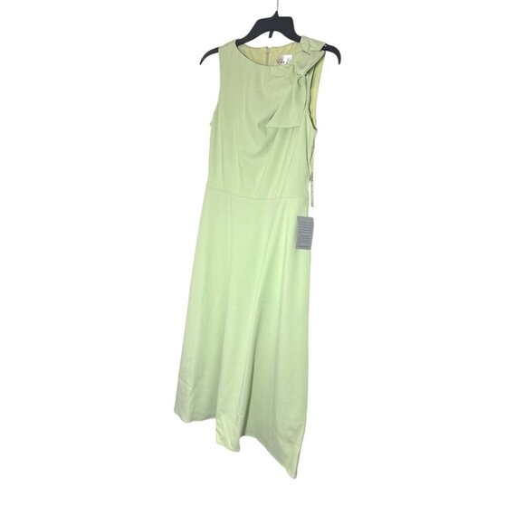Eliza J Womens Light Green Sleeveless Fit Flare Bow Detail Midi Dress Sz 8 New - Picture 3 of 8